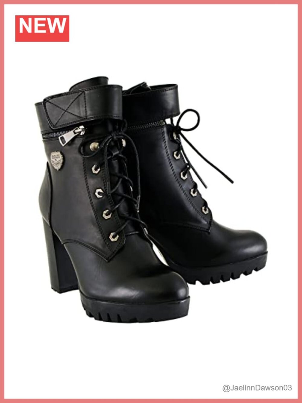 Faux Leather Lace-Up Ankle Boots Double Height Zip Off Plain Toe